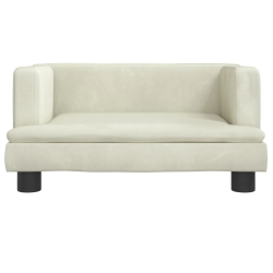 Sofa dla dzieci, kremowa, 60x40x30 cm, aksamit