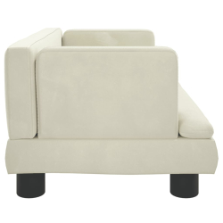 Sofa dla dzieci, kremowa, 60x40x30 cm, aksamit