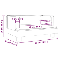 Sofa dla dzieci, kremowa, 60x40x30 cm, aksamit