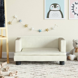 Sofa dla dzieci, kremowa, 60x40x30 cm, aksamit