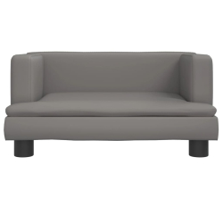 Sofa dla dzieci, szara, 60x40x30 cm, sztuczna skóra