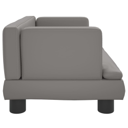 Sofa dla dzieci, szara, 60x40x30 cm, sztuczna skóra