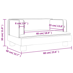 Sofa dla dzieci, szara, 60x40x30 cm, sztuczna skóra