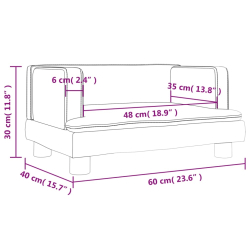 Sofa dla dzieci, cappuccino, 60x40x30 cm, sztuczna skóra