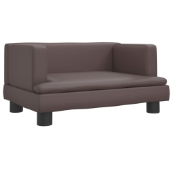 Sofa dla dzieci, brązowa, 60x40x30 cm, sztuczna skóra