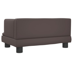 Sofa dla dzieci, brązowa, 60x40x30 cm, sztuczna skóra