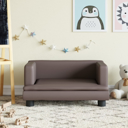 Sofa dla dzieci, brązowa, 60x40x30 cm, sztuczna skóra