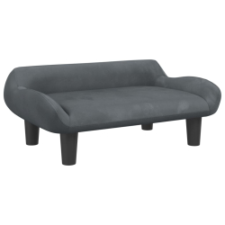 Sofa dla dzieci, ciemnoszara, 70x40x24 cm, aksamit