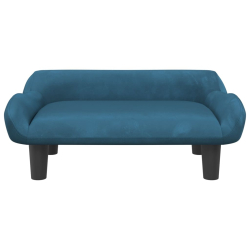 Sofa dla dzieci, niebieska, 70x40x24 cm, aksamit