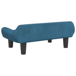 Sofa dla dzieci, niebieska, 70x40x24 cm, aksamit