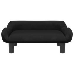 Sofa dla dzieci, czarna, 70x40x24 cm, aksamit