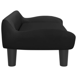 Sofa dla dzieci, czarna, 70x40x24 cm, aksamit
