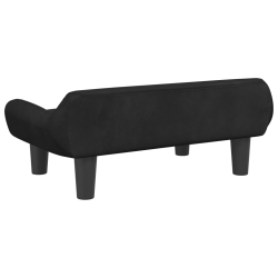 Sofa dla dzieci, czarna, 70x40x24 cm, aksamit