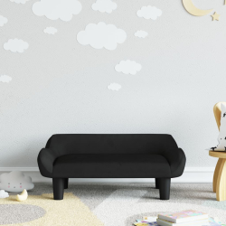 Sofa dla dzieci, czarna, 70x40x24 cm, aksamit