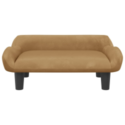 Sofa dla dzieci, brązowa, 70x40x24 cm, aksamit