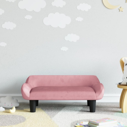 Sofa dla dzieci, różowa, 70x40x24 cm, aksamit