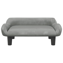 Sofa dla dzieci, jasnoszara, 70x40x24 cm, aksamit