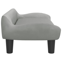 Sofa dla dzieci, jasnoszara, 70x40x24 cm, aksamit