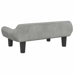Sofa dla dzieci, jasnoszara, 70x40x24 cm, aksamit