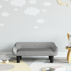 Sofa dla dzieci, jasnoszara, 70x40x24 cm, aksamit