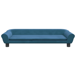 Sofa dla dzieci, niebieska, 100x50x26 cm, aksamit