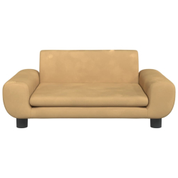 Sofa dla dzieci, brązowa, 70x45x33 cm, aksamit