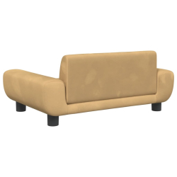 Sofa dla dzieci, brązowa, 70x45x33 cm, aksamit