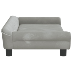 Sofa dla dzieci, jasnoszara, 100x50x26 cm, aksamit