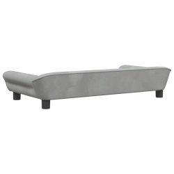 Sofa dla dzieci, jasnoszara, 100x50x26 cm, aksamit