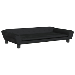 Sofa dla dzieci, czarna, 100x50x26 cm, aksamit