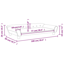 Sofa dla dzieci, ciemnoszara, 100x50x26 cm, aksamit