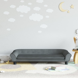 Sofa dla dzieci, ciemnoszara, 100x50x26 cm, aksamit