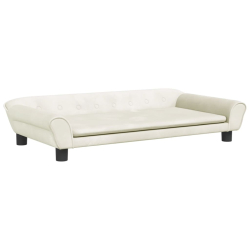 Sofa dla dzieci, kremowa, 100x50x26 cm, aksamit