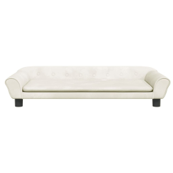 Sofa dla dzieci, kremowa, 100x50x26 cm, aksamit
