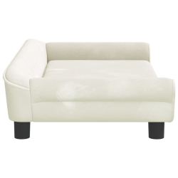 Sofa dla dzieci, kremowa, 100x50x26 cm, aksamit