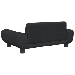 Sofa dla dzieci, czarna, 70x45x33 cm, aksamit