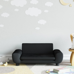 Sofa dla dzieci, czarna, 70x45x33 cm, aksamit