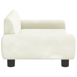 Sofa dla dzieci, kremowa, 70x45x33 cm, aksamit