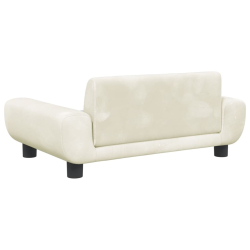 Sofa dla dzieci, kremowa, 70x45x33 cm, aksamit