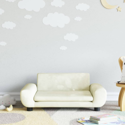 Sofa dla dzieci, kremowa, 70x45x33 cm, aksamit