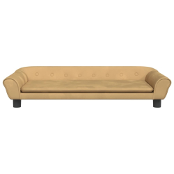Sofa dla dzieci, brązowa, 100x50x26 cm, aksamit