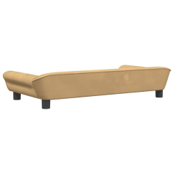 Sofa dla dzieci, brązowa, 100x50x26 cm, aksamit