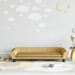 Sofa dla dzieci, brązowa, 100x50x26 cm, aksamit