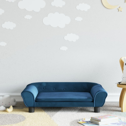 Sofa dla dzieci, niebieska, 70x45x26 cm, aksamit
