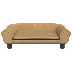 Sofa dla dzieci, brązowa, 70x45x26 cm, aksamit