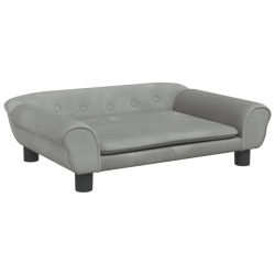 Sofa dla dzieci, jasnoszara, 70x45x26 cm, aksamit