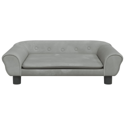 Sofa dla dzieci, jasnoszara, 70x45x26 cm, aksamit