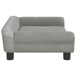 Sofa dla dzieci, jasnoszara, 70x45x26 cm, aksamit