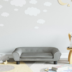 Sofa dla dzieci, jasnoszara, 70x45x26 cm, aksamit