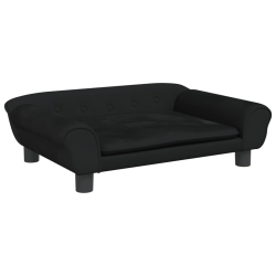 Sofa dla dzieci, czarna, 70x45x26 cm, aksamit